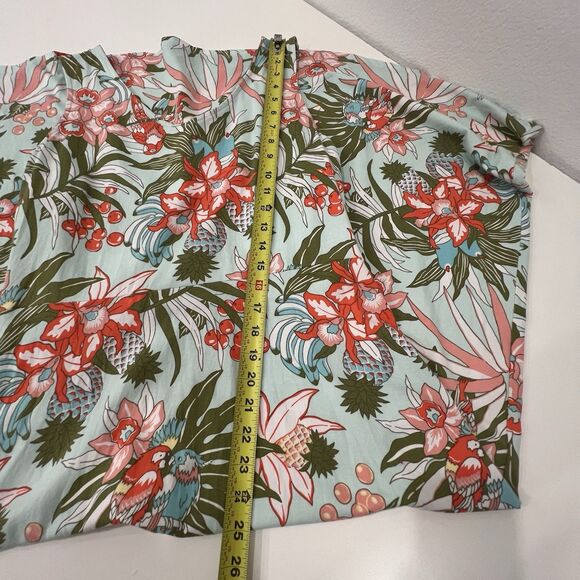 Talbots Women Tropical Parrot Stretch Midi Summer Dress Size Petites L Resortwea - Picture 6 of 6